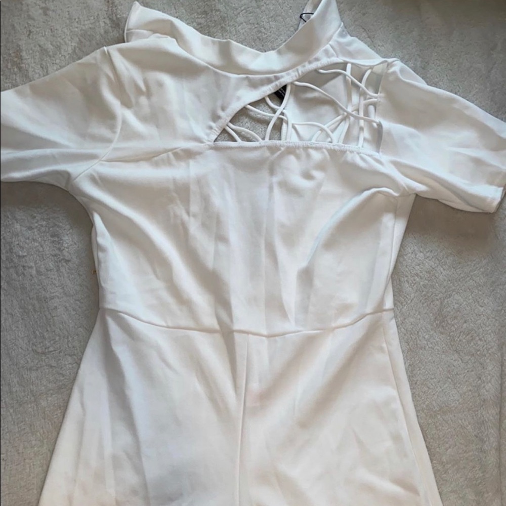 PrettyLittleThing White Jumpsuit-NWT